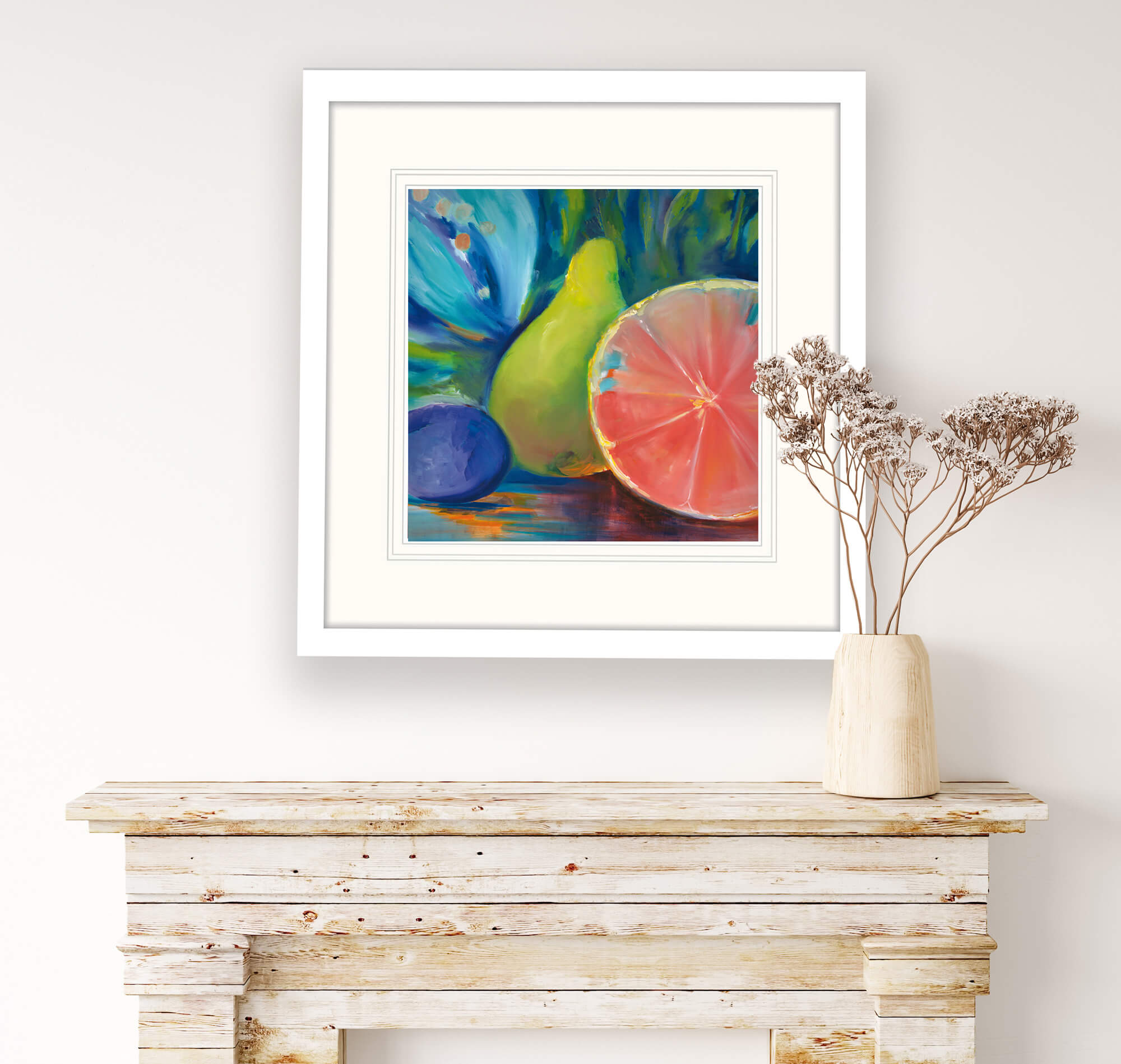 Framed Print-IC245F - Pink Grapefruit Framed Print-Whistlefish