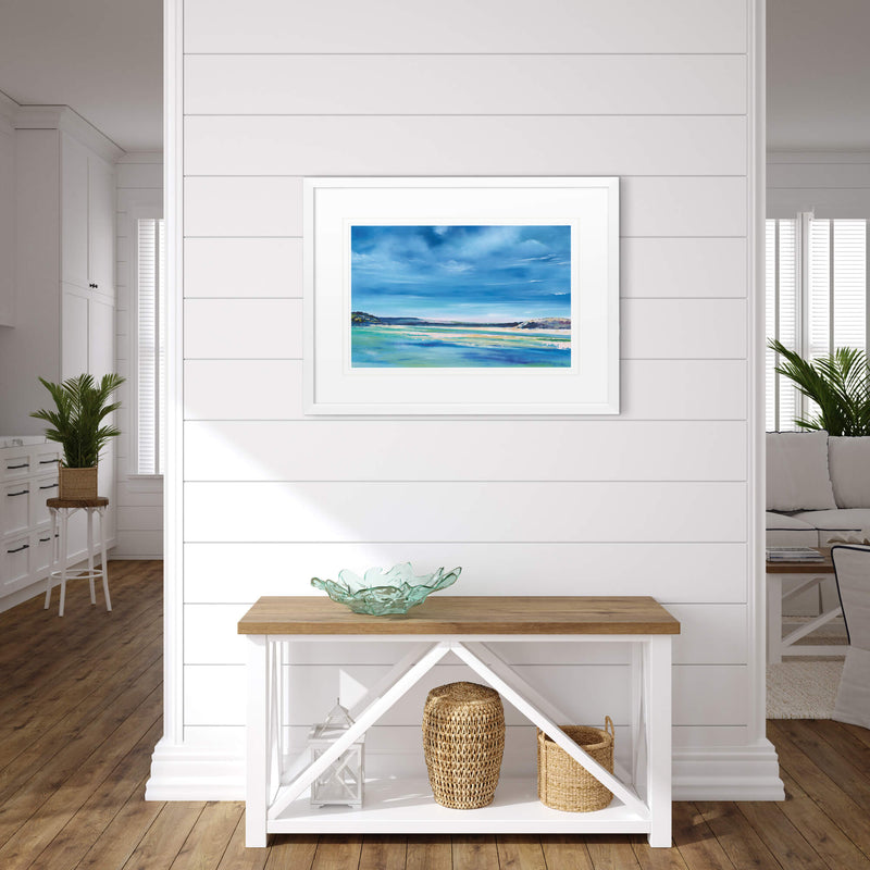 Framed Print-IC268F - Blue Waters, Daymer Beach Framed Print-Whistlefish