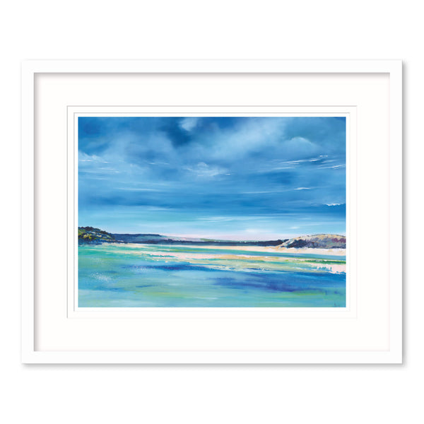 Framed Print-IC268F - Blue Waters, Daymer Beach Framed Print-Whistlefish