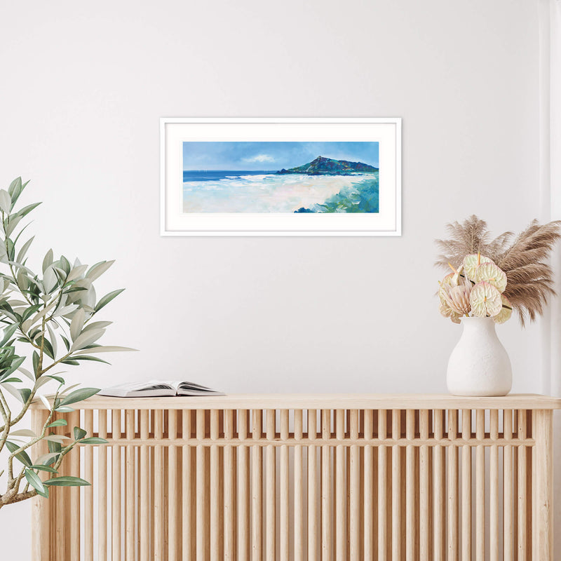 Framed Print-IC274F - Dappled Light, Porthmeor Beach-Whistlefish