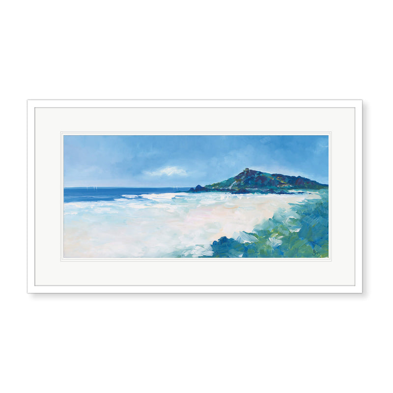 Framed Print-IC274F - Dappled Light, Porthmeor Beach-Whistlefish