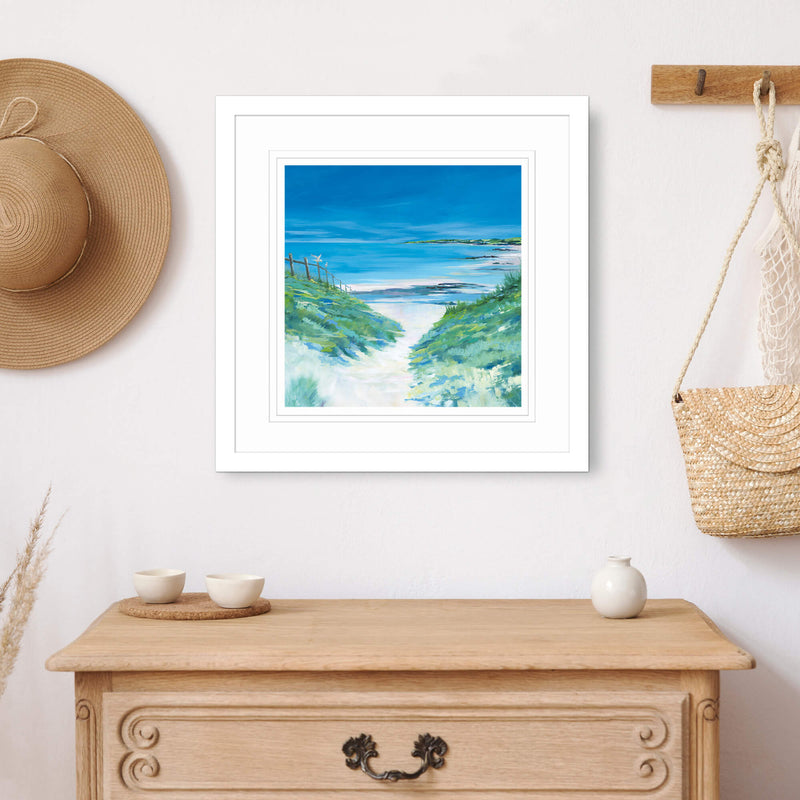 Framed Print-IC283F - Porthcurnick Beach Medium-Whistlefish