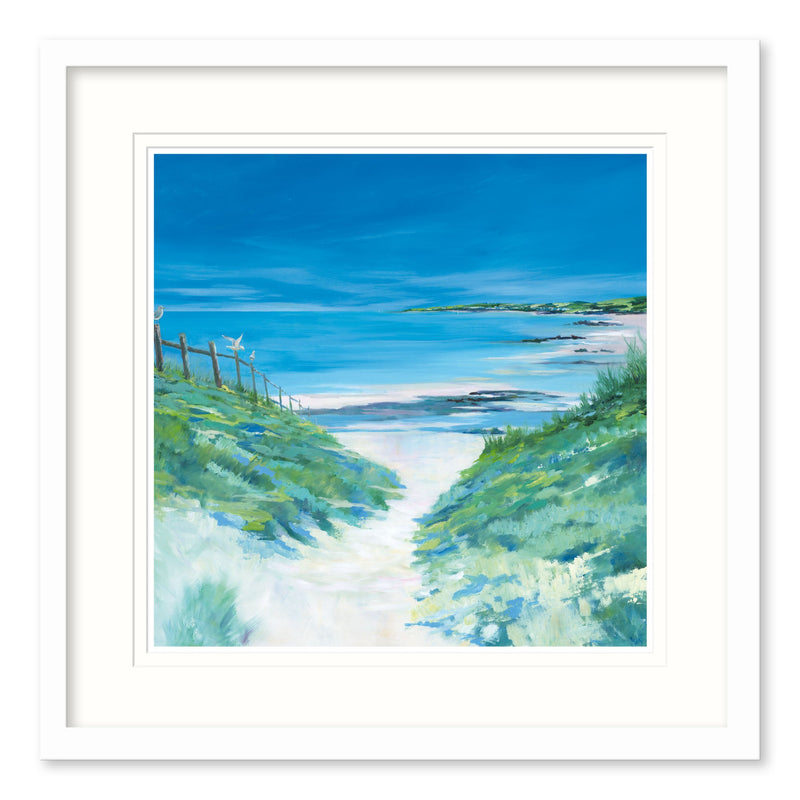 Framed Print-IC283F - Porthcurnick Beach Medium-Whistlefish