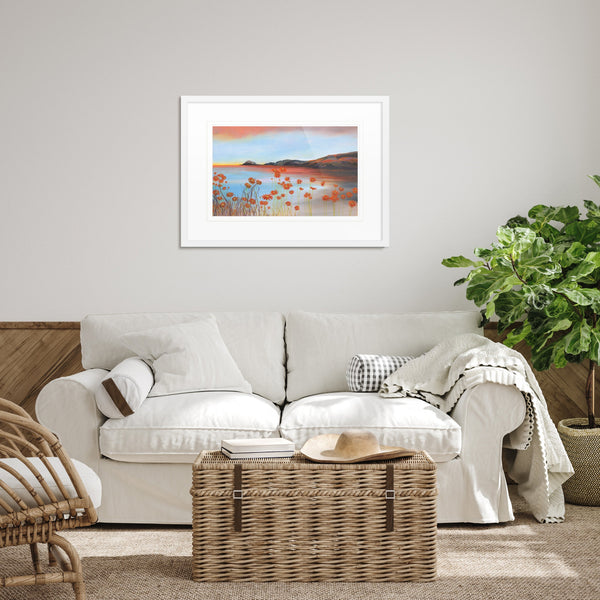 Framed Print-IC289F - Sundown Portreath Large framed Print-Whistlefish