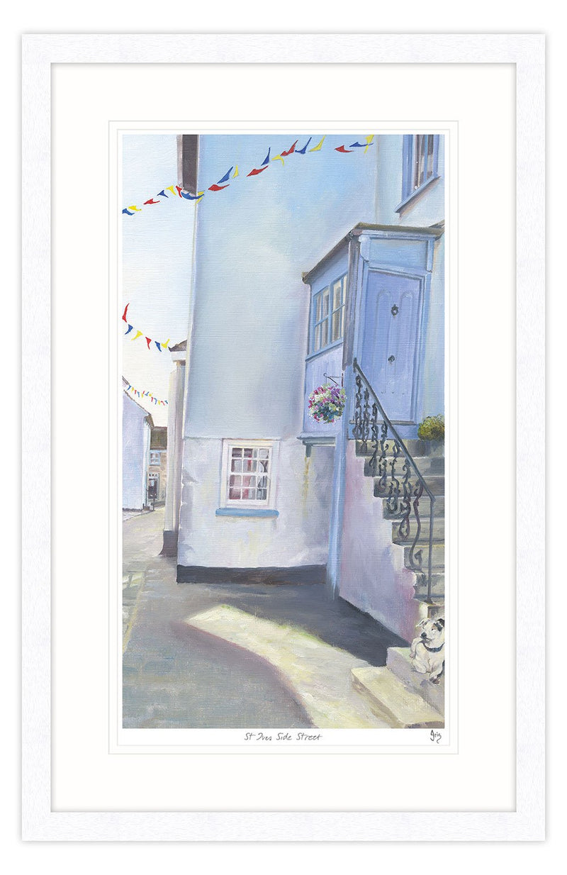 Framed Print-IC39F - St Ives Side Street Framed-Whistlefish