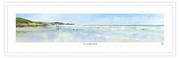 Framed Print-IC75F - Perranuthnoe Beach Framed-Whistlefish