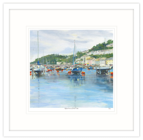 Framed Print-IC95F - Reflections Of East, Looe Framed Print-Whistlefish
