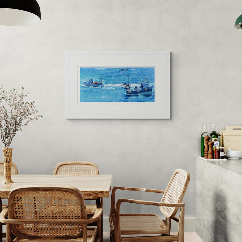 Framed Print - JBPA-FB-039F - Fishing Boats Passing Framed Print - Fishing Boats Passing Framed Print - Whistlefish