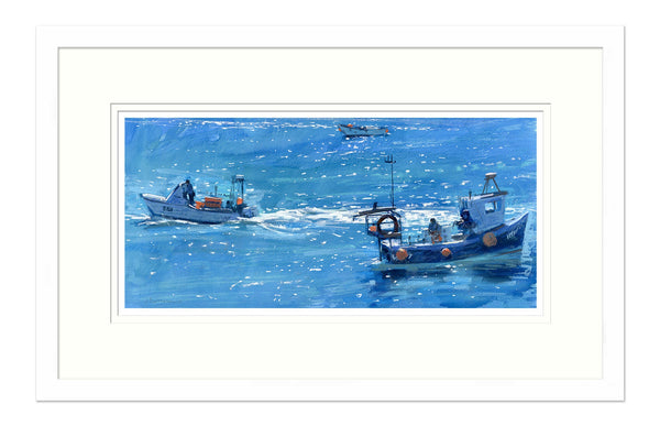 Framed Print - JBPA-FB-039F - Fishing Boats Passing Framed Print - Fishing Boats Passing Framed Print - Whistlefish