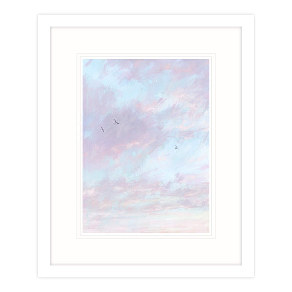 Framed Print-BART115F - High Gulls, Pink Clouds Framed Print-Whistlefish