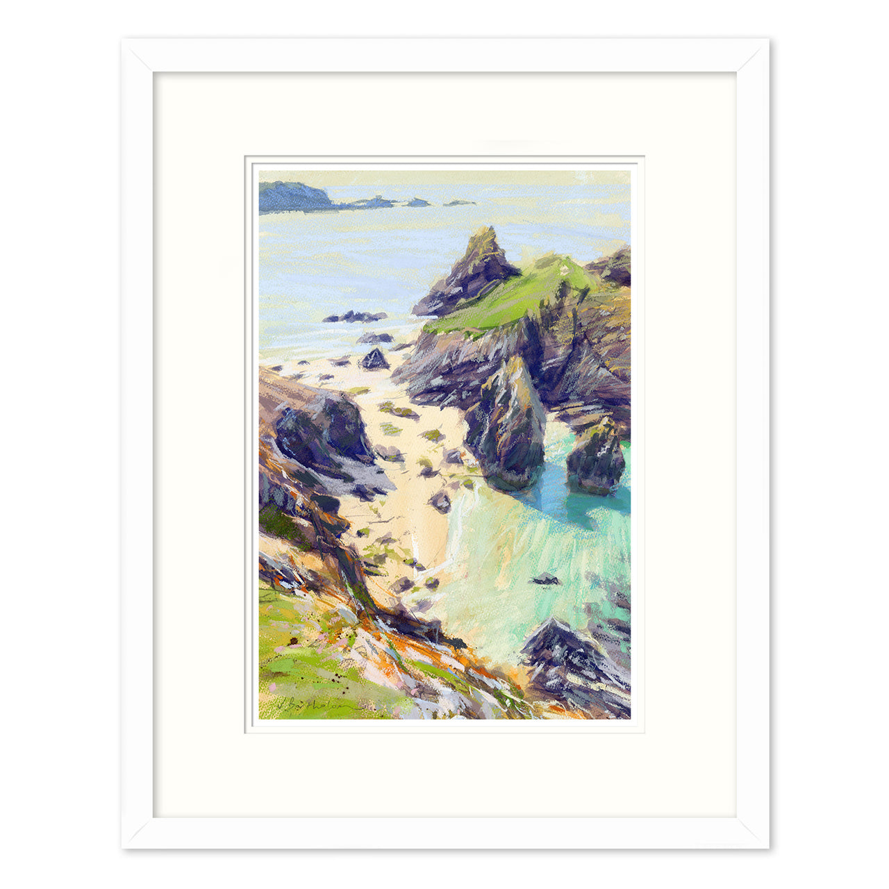 Framed Print-JBPA-KCA-063F - Kynance & Asparagus Island Fr. Pr-James Bartholomew