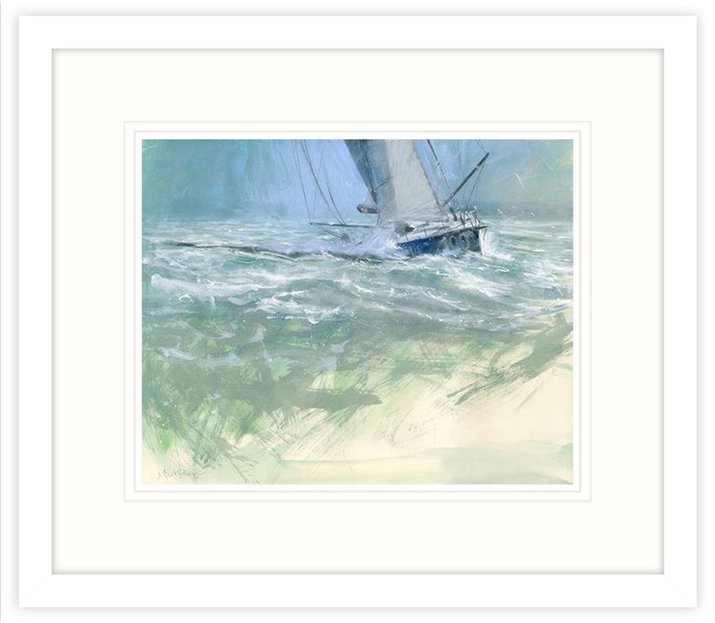 Framed Print-BART80F - Ocean Racer In The Solent Framed Print-Whistlefish