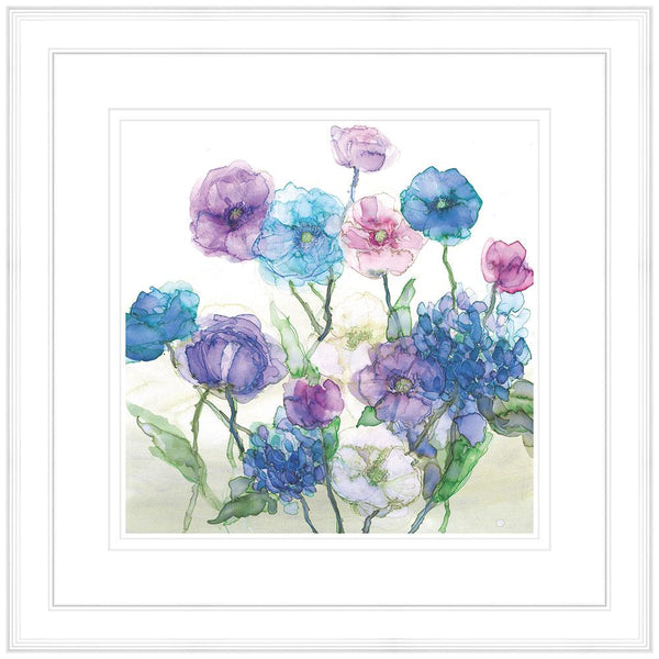 Framed Print-JT17F - Poppies & Hydrangeas Framed-Whistlefish