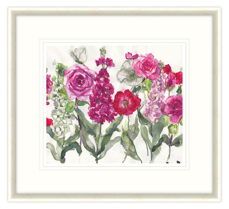 Framed Print-JT24F - Stocks, Rose & Poppies Floral Framed Print-Whistlefish