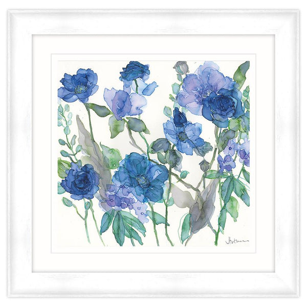 Framed Print-JT33F - Mixed Blue Roses & Phlox-Whistlefish