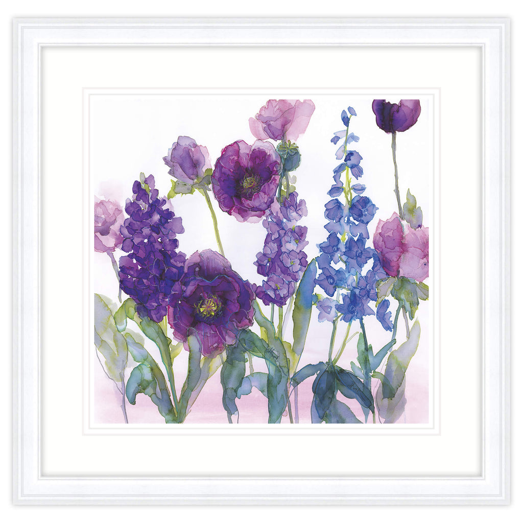 Framed Print-JT49F - Stocks, Delphiniums & Poppies Framed Print-Whistlefish