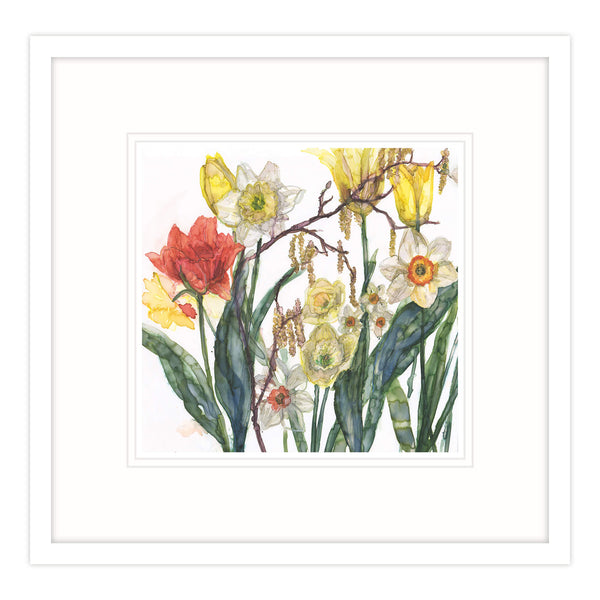 Framed Print-JT59F - Daffodils and Catkins Framed Print-Whistlefish