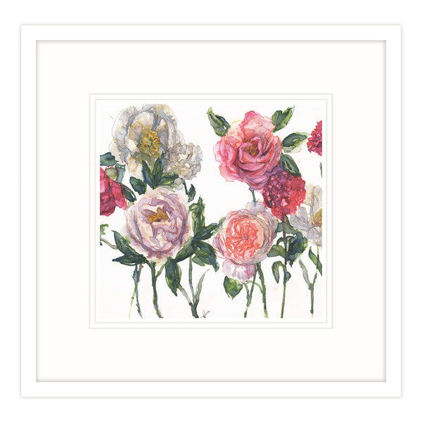 Framed Print-JT62F - Peonies, Rose & Carnations Framed Print-Whistlefish
