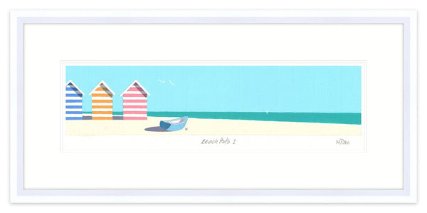 Framed Print-JW235F - Beach Huts I test-Whistlefish