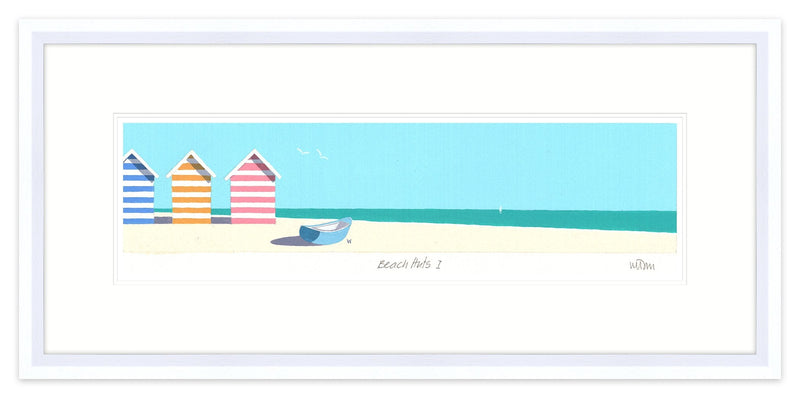 Framed Print-JW235F - Beach Huts I test-Whistlefish