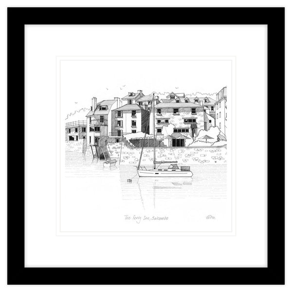 Framed Print-JW252F - The Ferry Inn, Salcombe Framed Print-Whistlefish