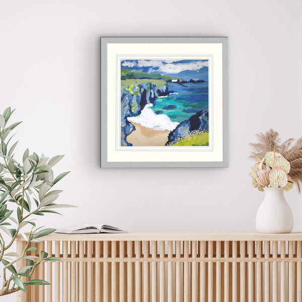 Framed Print-LMI04F - Breakers in the Cove-Whistlefish