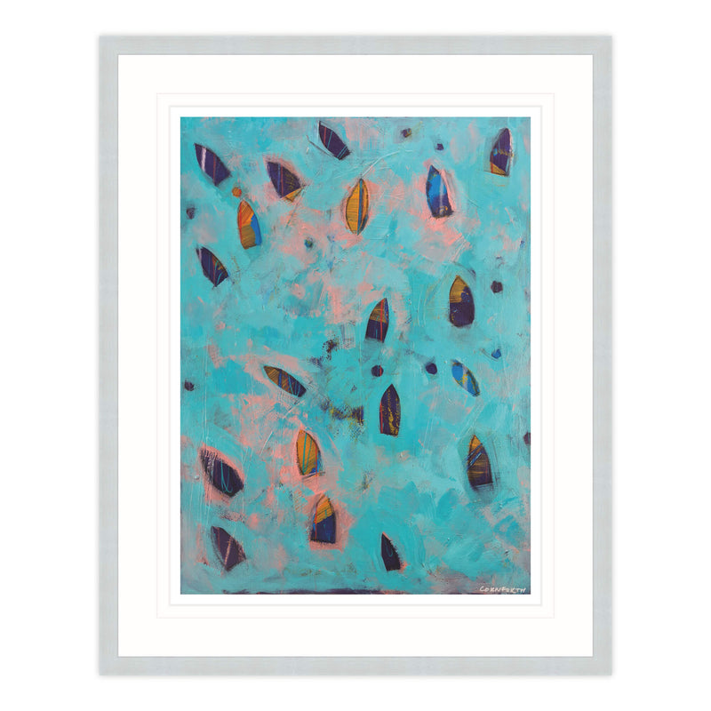 Framed Print-LNC14F - Cornish Water Fishing (Grey) Framed Print-Whistlefish