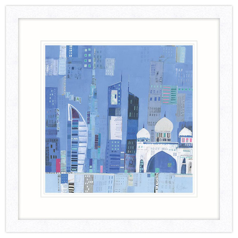 Dubai Skyline Art Framed Print