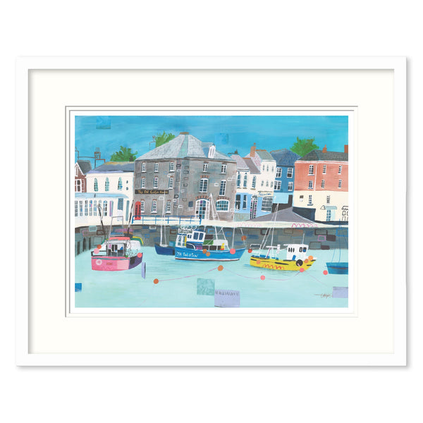 Framed Print-LP180F - Padstow Harbour Small Framed Print-Whistlefish