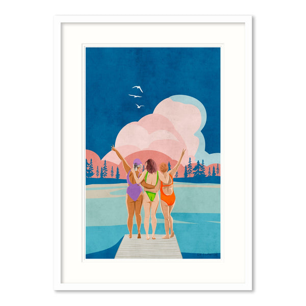 Framed Print-LUC10F - Sisters by the Sea Large-Whistlefish