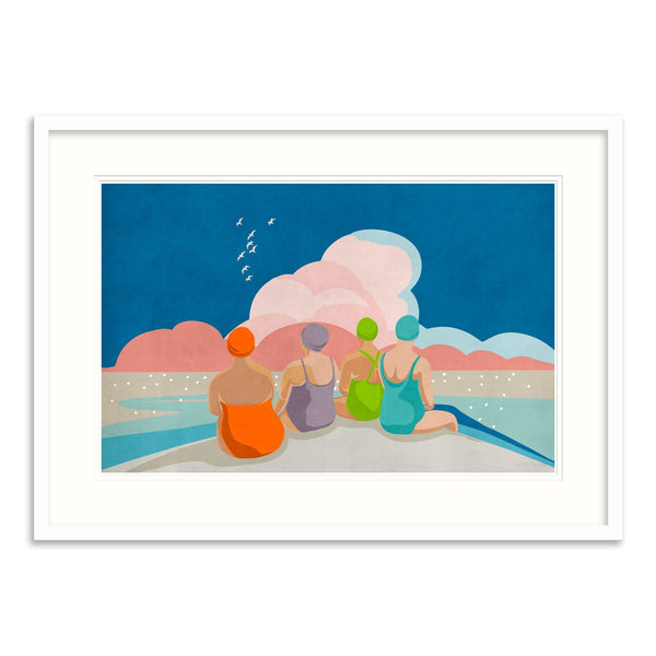Framed Print-LUC13F - Four Swimmers Large-Whistlefish