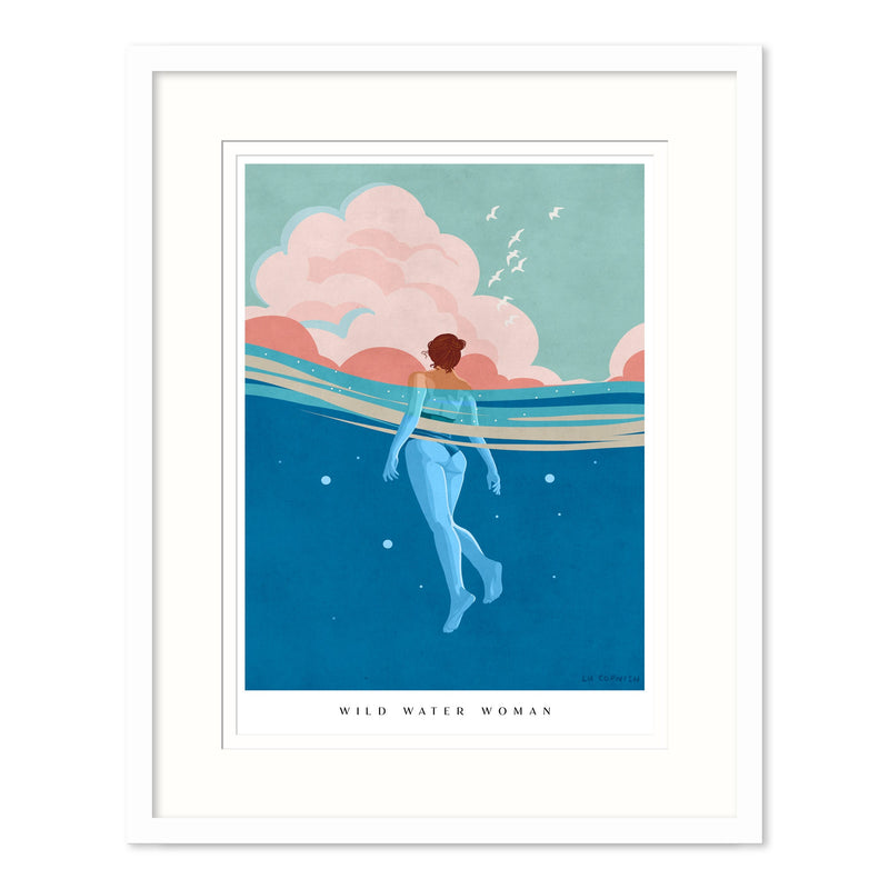 Framed Print-LUC17F - Wild Water Woman Medium-Whistlefish