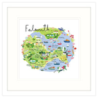 Framed Print-RC12F - Falmouth Map Framed Print-Whistlefish