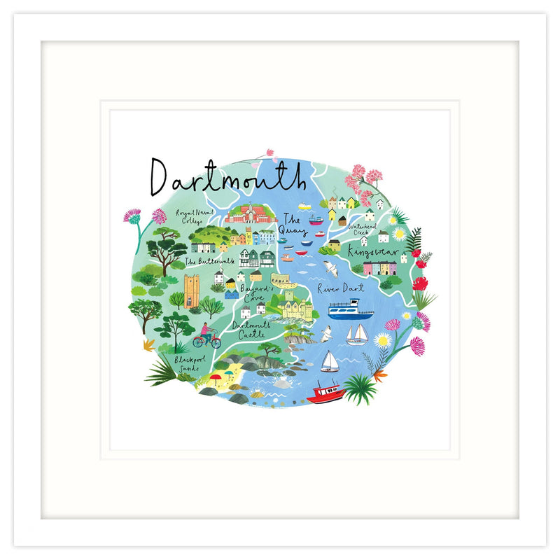 Dartmouth Map Framed Print