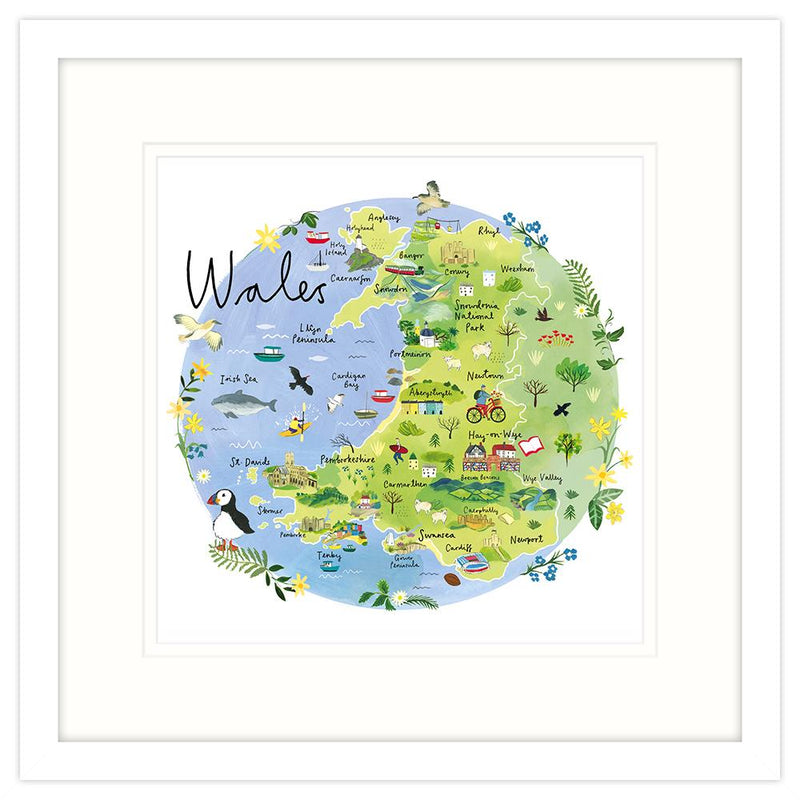 Framed Print-RC27F - Wales Map Framed Print-Whistlefish