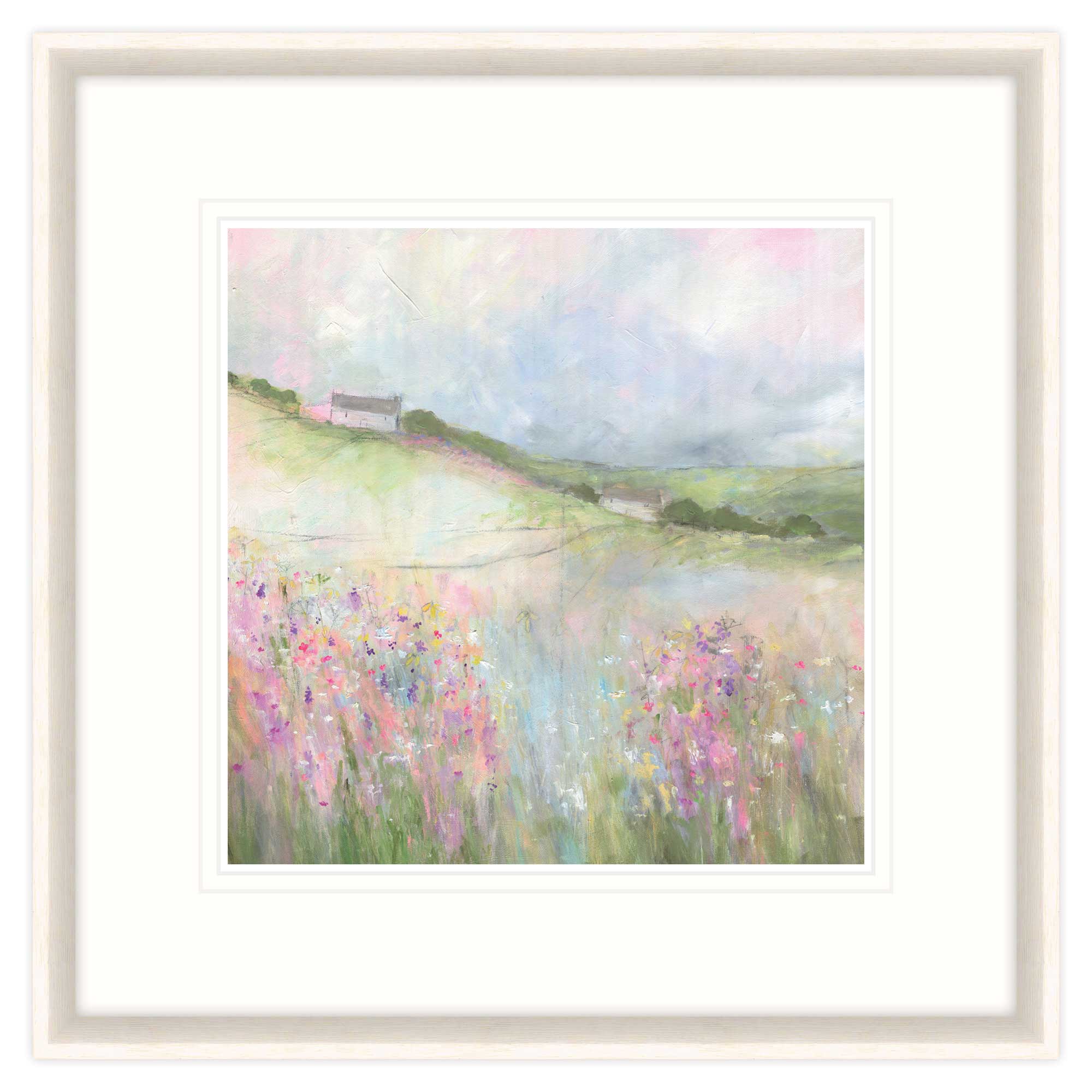 SF117F - Pink Meadow Flowers Framed Print