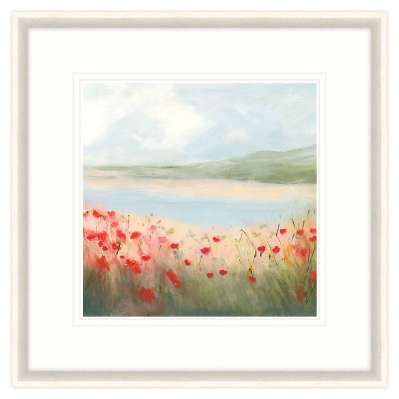 Poppies By The Estuary Small Framed Art Print