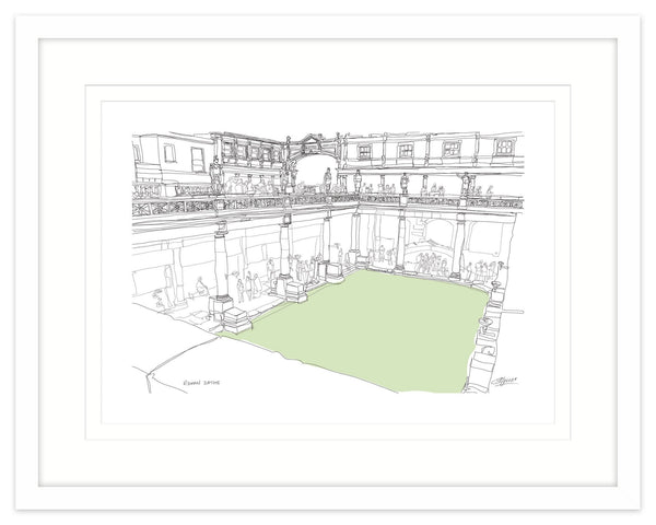Framed Print-SH09F - Roman Bath Framed-Whistlefish