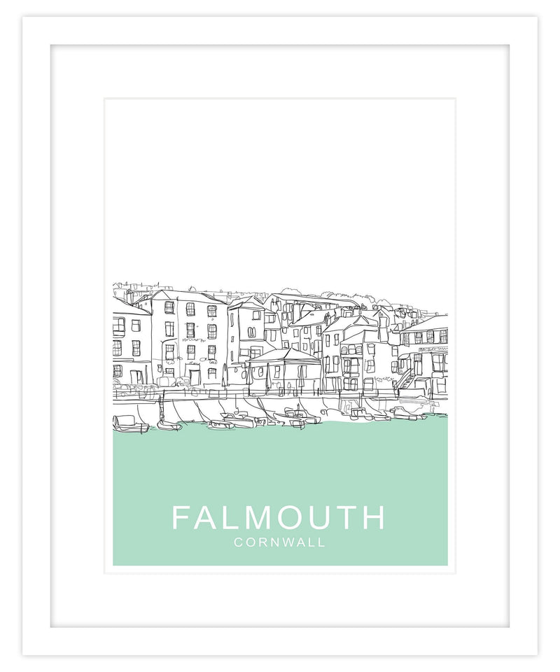 Framed Print-SH38F - Falmouth Framed Travel Print-Whistlefish