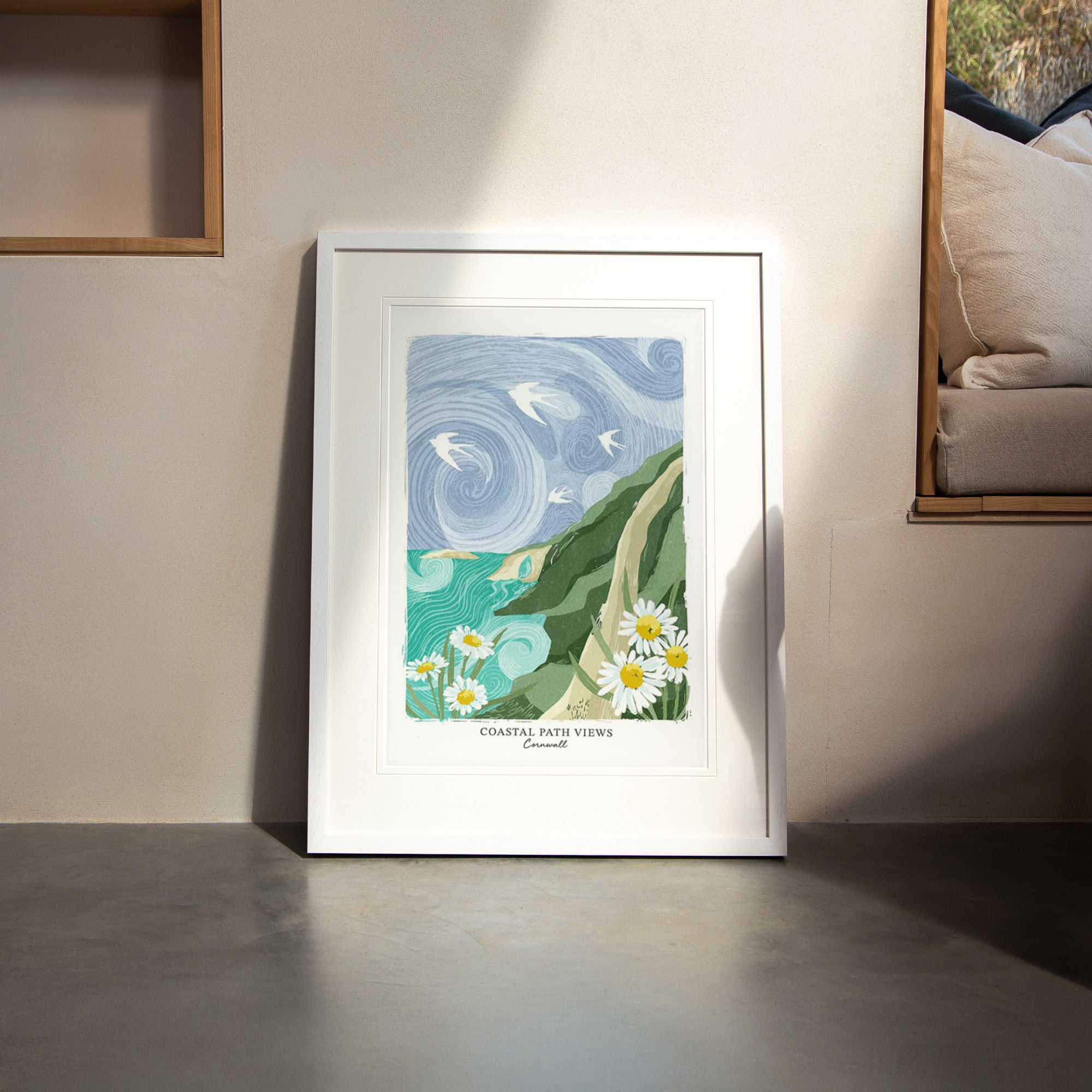 Framed Print-WF1281LF - Coastal Path Light Large Framed Print-Whistlefish