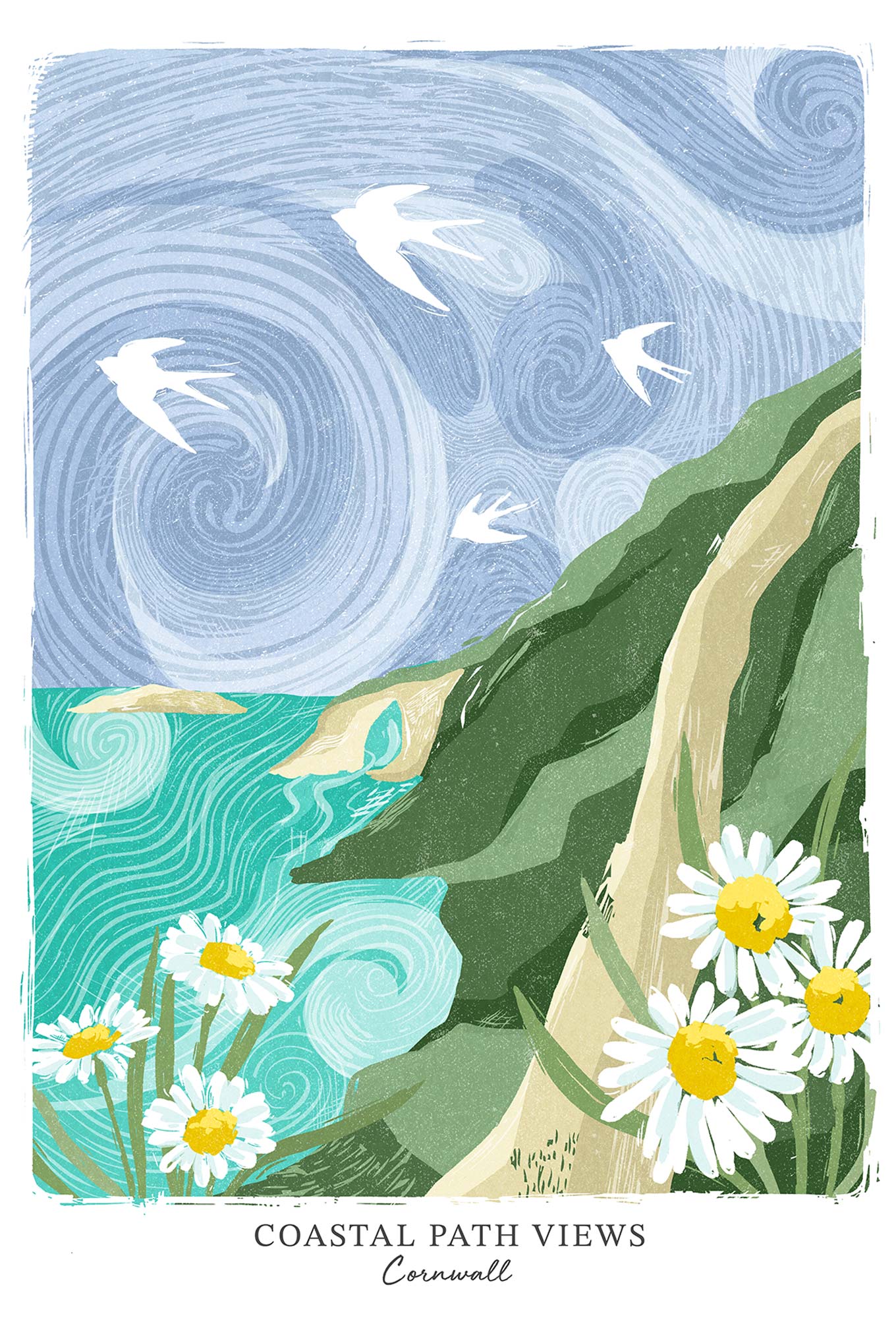 Framed Print-WF1281LF - Coastal Path Light Large Framed Print-Whistlefish