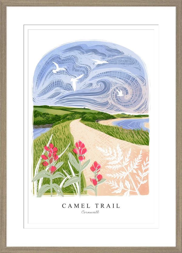 Framed Print - WF1000F - Camel Trail Arched Lino Small Framed Pr. - Camel Trail Arched Lino Small Framed Pr. - Whistlefish