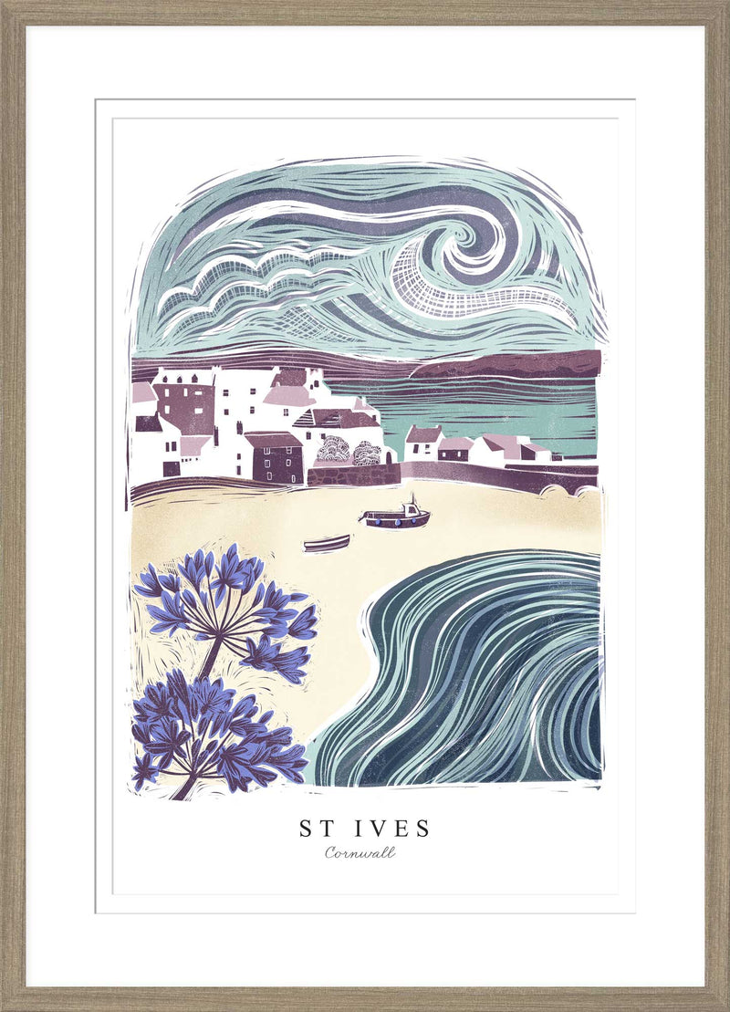 Framed Print - WF1016F - St Ives Arched Lino Small Framed Print - St Ives Arched Lino Small Framed Print - Whistlefish