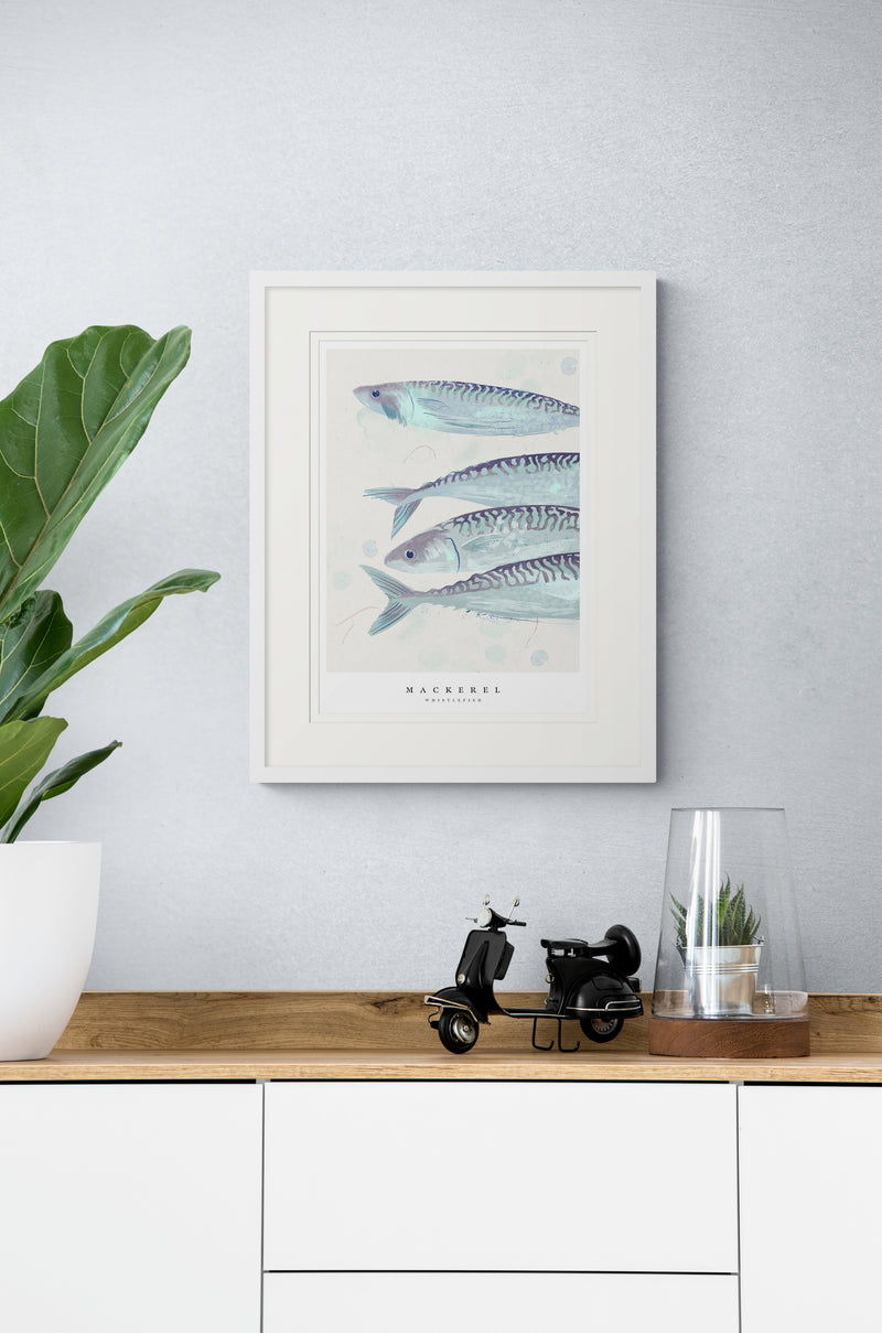 Framed Print - WF1027F - Seagrass Mackerel Large Framed Print - Seagrass Mackerel Large - Whistlefish