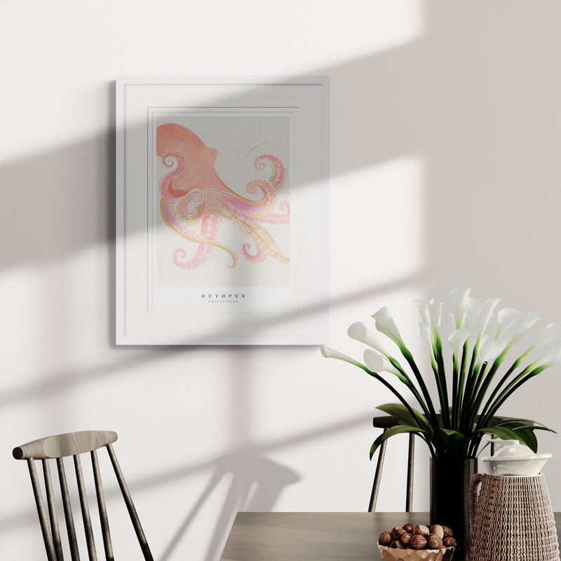 Framed Print - WF1029F - Seagrass Octopus Large Framed Print - Seagrass Octopus Large - Whistlefish