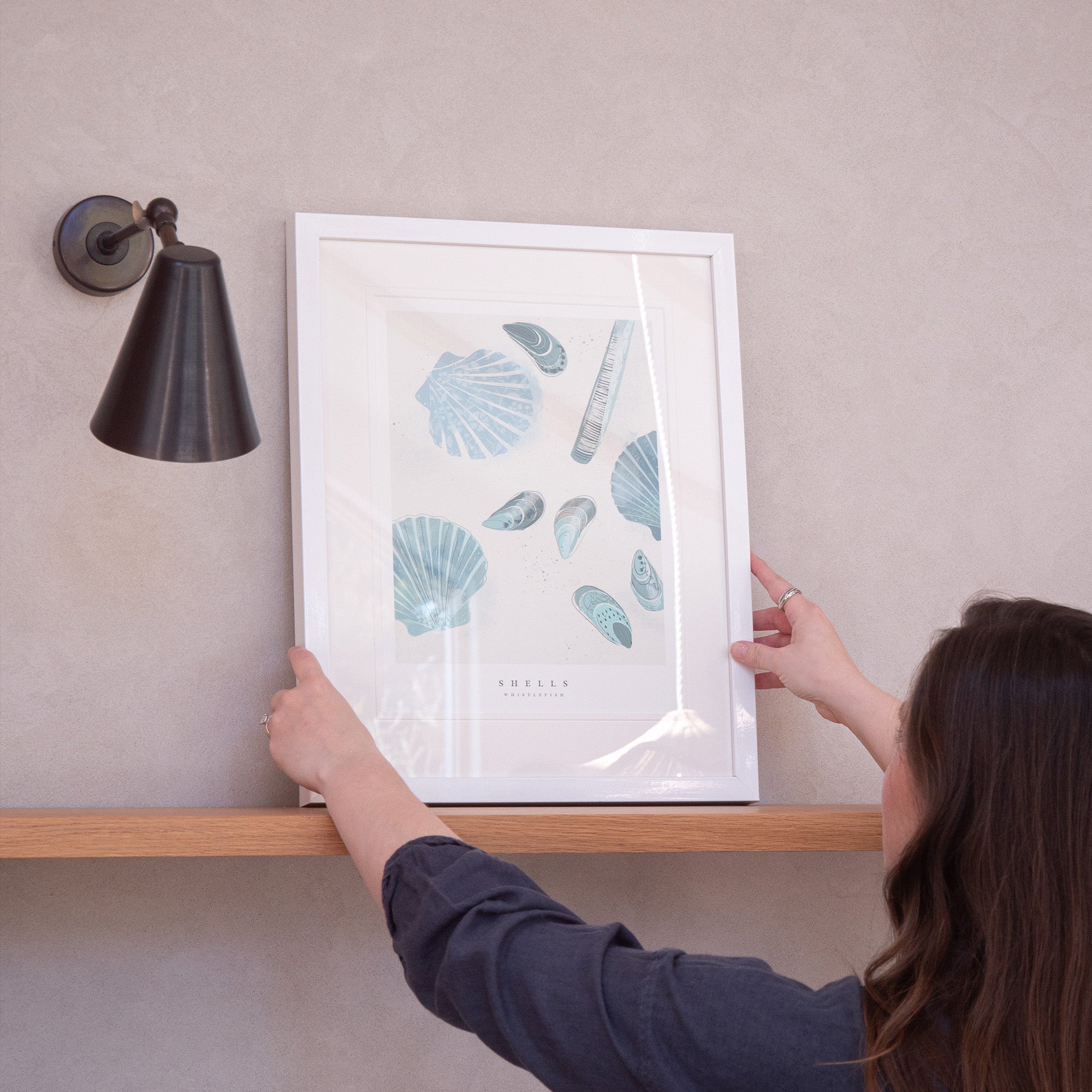 Framed Print-WF1030F - Seagrass Shells Small Framed Print-Whistlefish