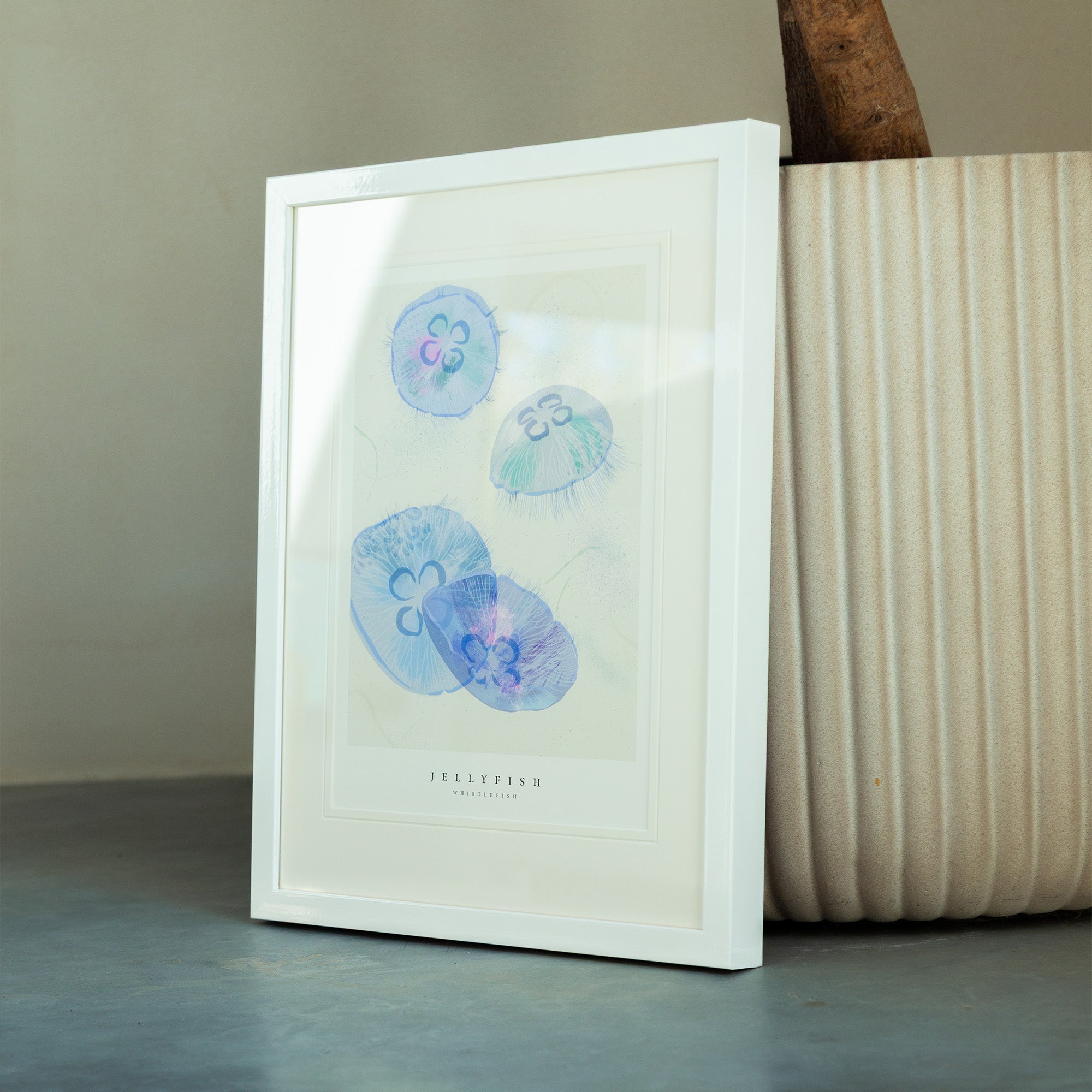 Framed Print-WF1034F - Seagrass Jellyfish Small Framed Print-Whistlefish