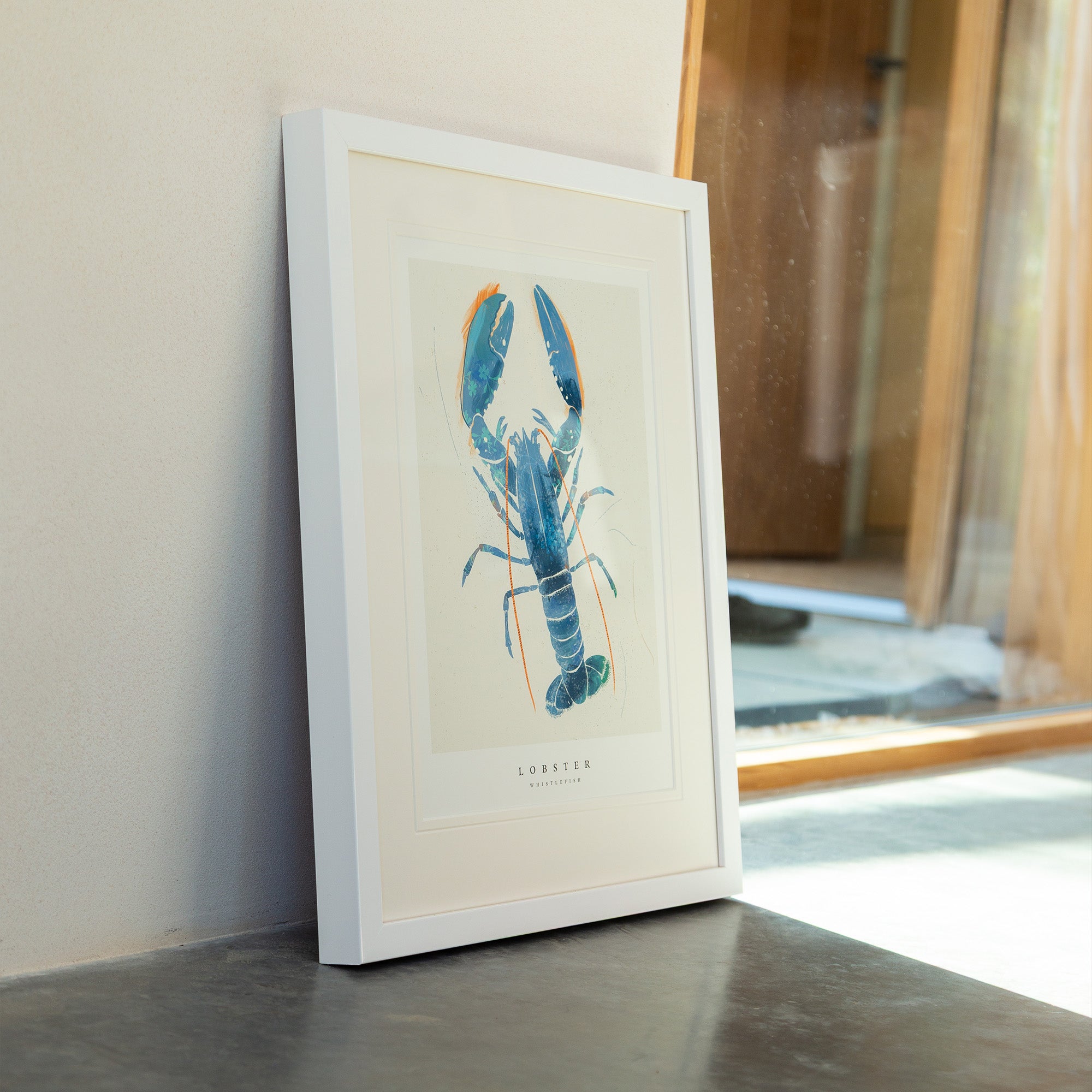 Framed Print-WF1038F - Seagrass Lobster Small Framed Print-Whistlefish