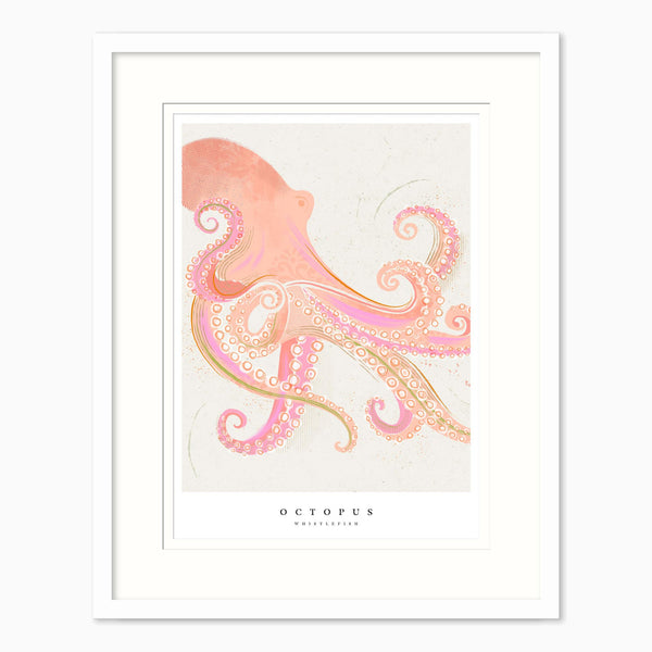 Framed Print-WF1039F - Seagrass Octopus Small Framed Print-Whistlefish