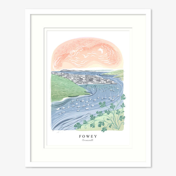 Framed Print - WF1046F - Lino Fowey Framed Print - Lino Fowey Framed Print - Whistlefish